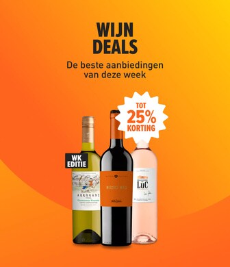 Wijn deals. De beste wijnaanbiedingen tot 25% korting